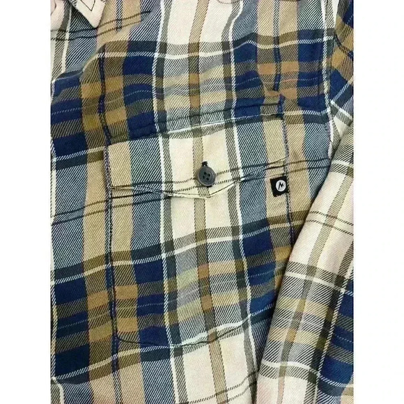 Marmot Men's Button Up Shirt XL Lightweight Plaid Soft Outdoor Hiking - Picture 7 of 14